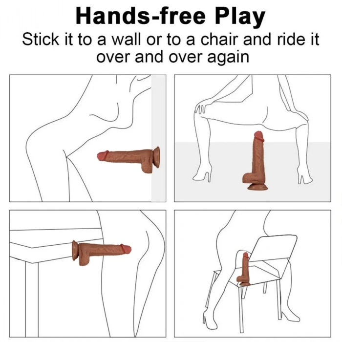 Realistik Dildo - 19,5 cm Güçlü Vakum Tabanı