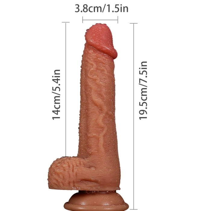 Realistik Dildo - 19,5 cm Güçlü Vakum Tabanı