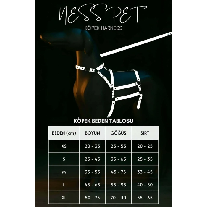 Reflektörlü - Ayarlanabilir Köpek Harness - Köpek Gezdirme Aparatı - NPD007