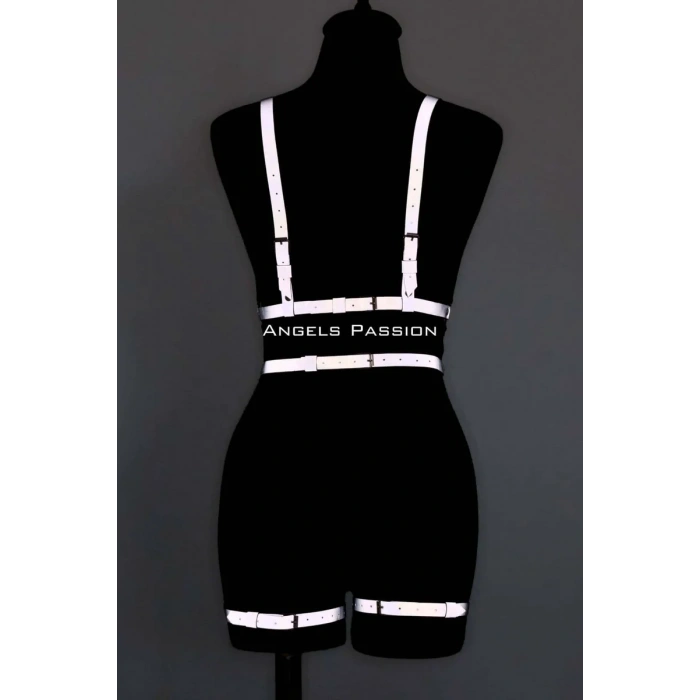 Reflektörlü Full Body Harness, Karanlıkta Yansıyan Dansçı Aksesuar - APFT461