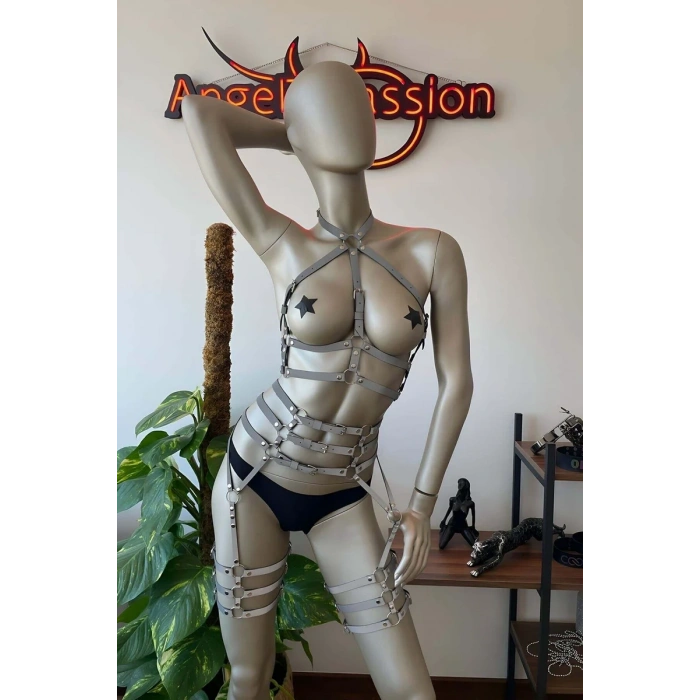 Reflektörlü Jartiyer Büstiyer Harness Takım