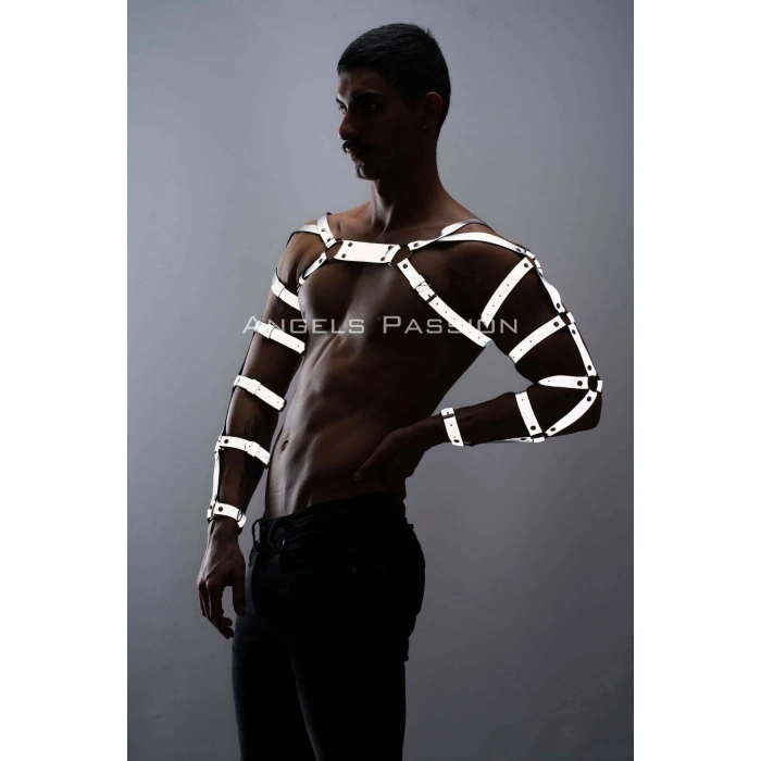 Reflektörlü (karanlıkta Yansıyan) Erkek  Bilek - Kol - Omuz Harness - Brfm5