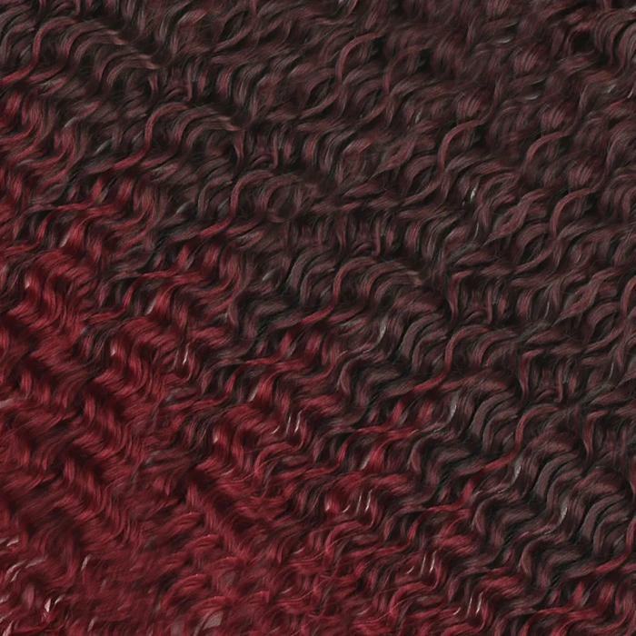 Rus Afro Dalgası Saç - Siyah / Kızıl Ombreli