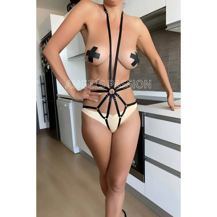 Seksi Bayan İç Giyim, Lastik Body Harness - APFT339