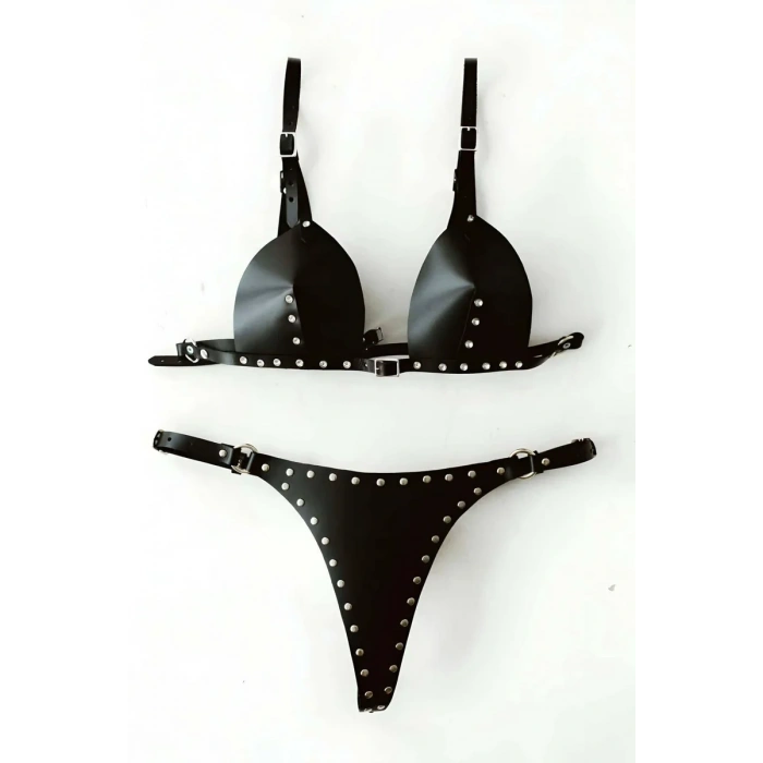 Seksi Deri Göğüs Ve Külot Harness - APFT849