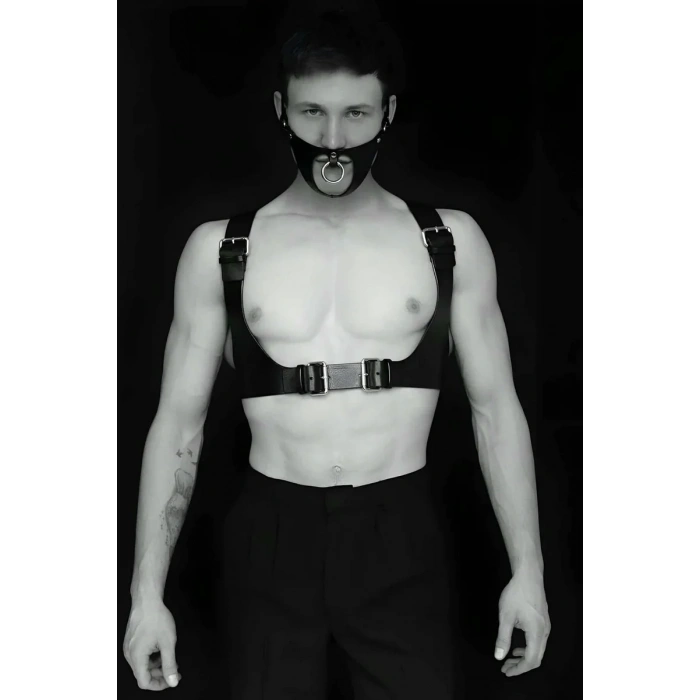 Seksi Deri Göğüs Ve Maske Harness - APFTM112