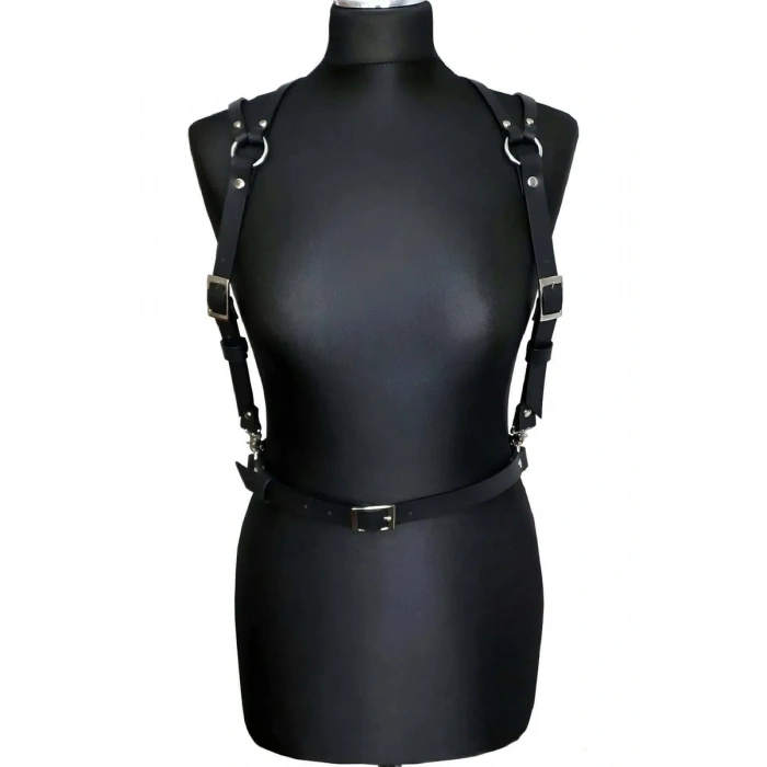 Seksi Deri Omuzdan Baglamalı Göğüs Harness - APFT916