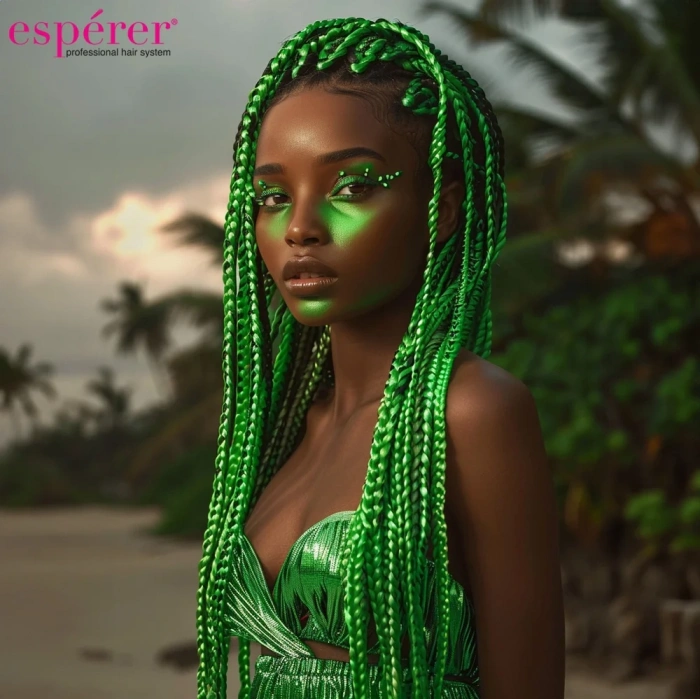 Sentetik Örgülük Saç Esperer 100 Gr. - Yeşil