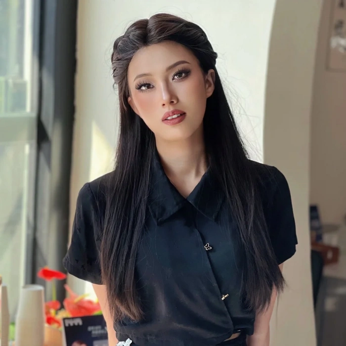 Sıcak Kahverengi Düz Tül Peruk