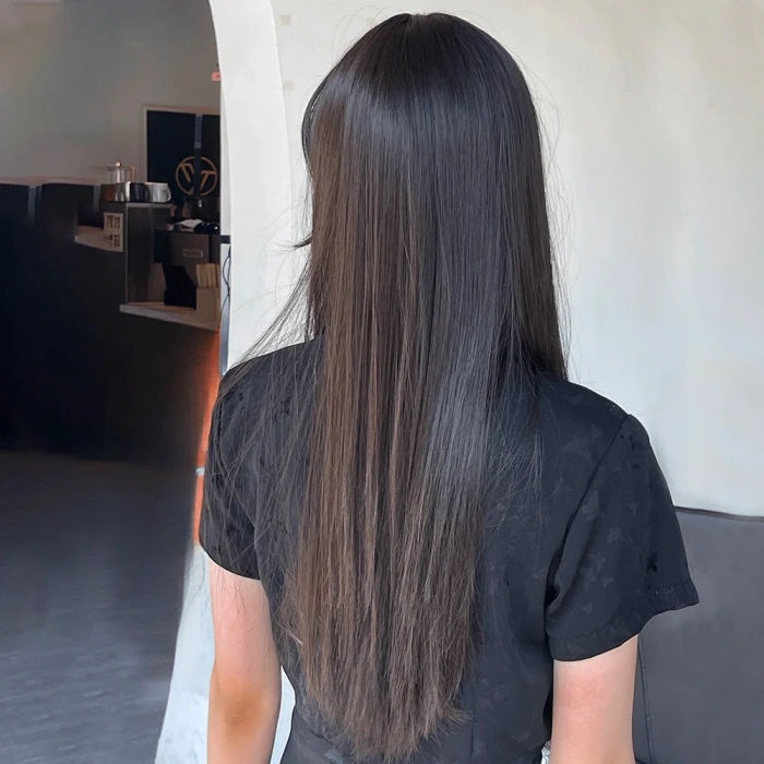 Sıcak Kahverengi Düz Tül Peruk