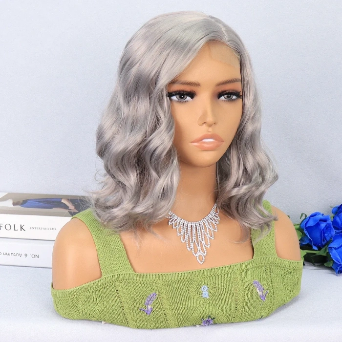 Silver Gri Yan Tül Peruk