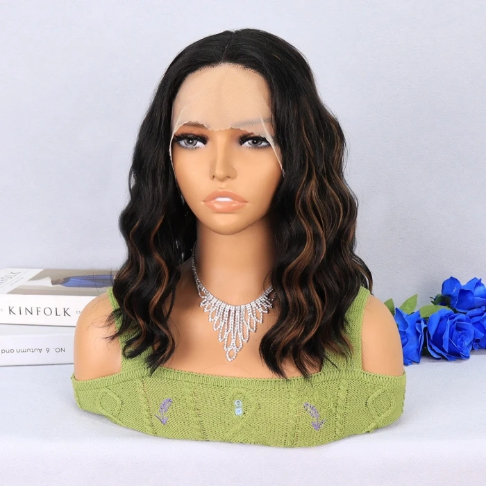 Siyah Karamel Işıltılı Tül Peruk