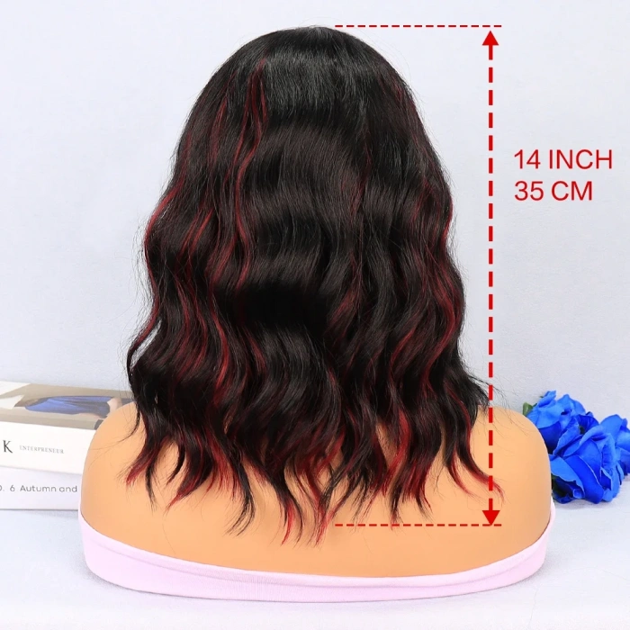 Siyah Kızıl Işıltılı Tül Peruk