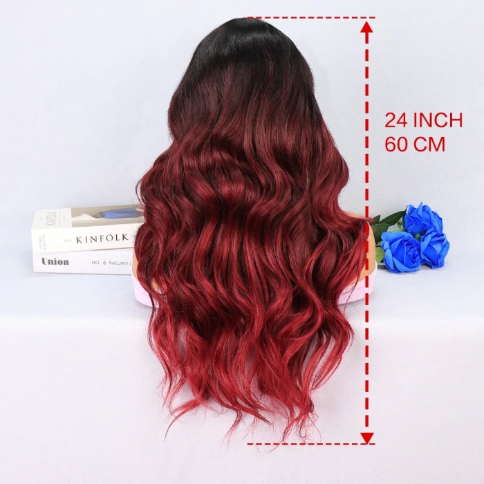 Siyah Kızıl Ombreli Tül Peruk