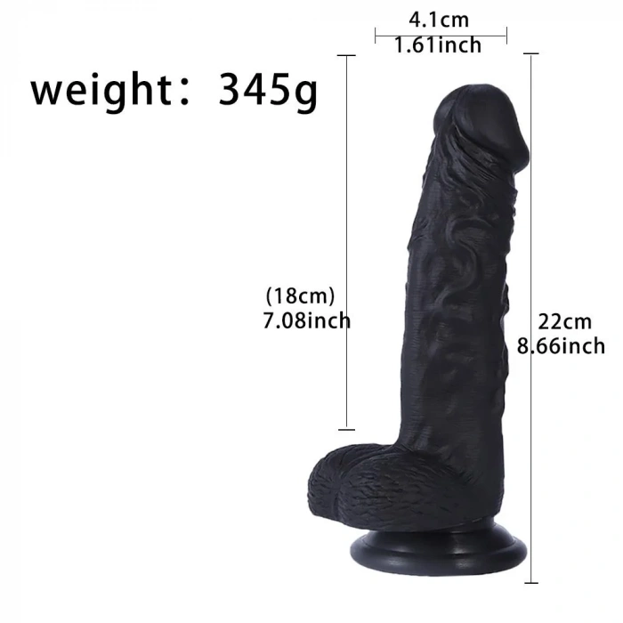 Siyah Realistik Dildo - 22 Cm