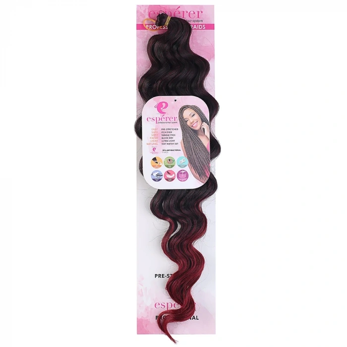 Su Dalgası Saç - Siyah Kızıl Ombreli