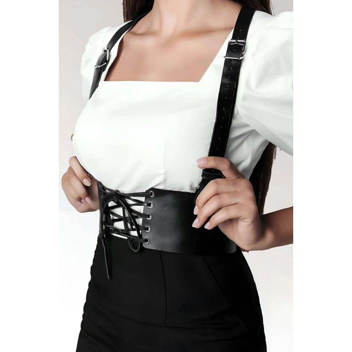 T-shirt, Elbise Üzeri Şık Deri Kemer - Brf822