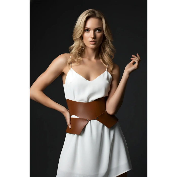 Taba Kadın Kemer Geniş Asimetrik Bel Aksesuarı - Brf1425