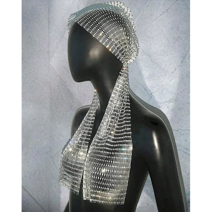 Taşlı Kafa Aksesuarı Kristal Bandana