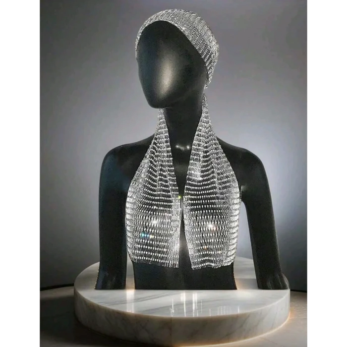 Taşlı Kafa Aksesuarı Kristal Bandana