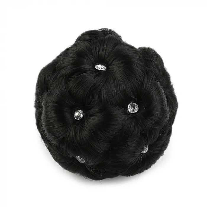 Taşlı Topuz Toka - Siyah