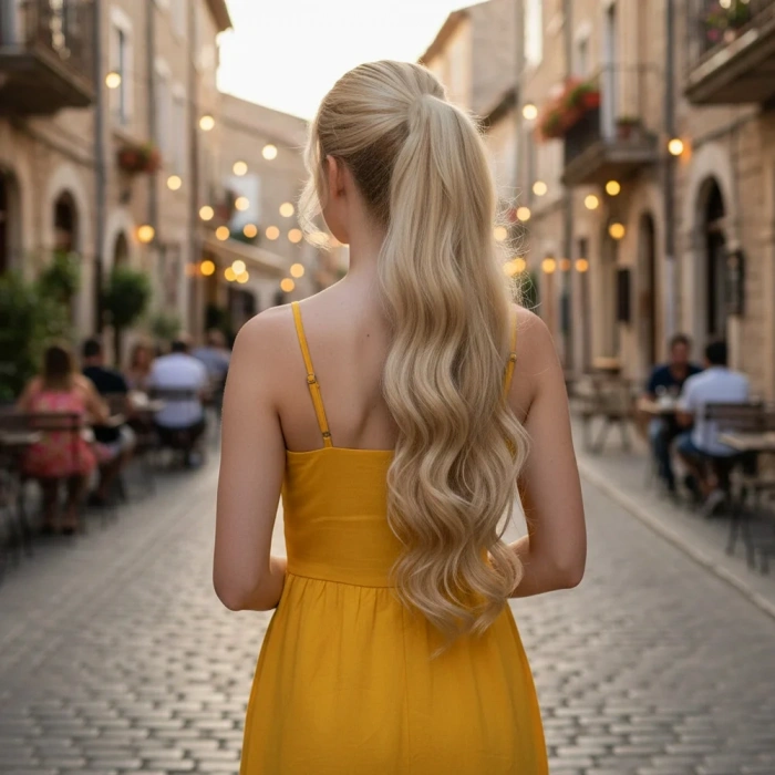 Tokalı Dalgalı At Kuyruğu - Kumral Beyaz Platin Röfleli