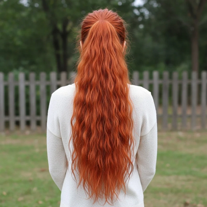 Tokalı Kabarık Dalgalı At Kuyruğu - Bakır