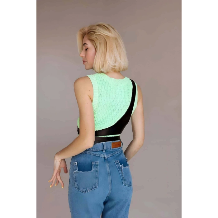 Üçgen Giysi Göğüs Kemeri, Tek Omuzdan Askılı Deri Harness - Brf1120