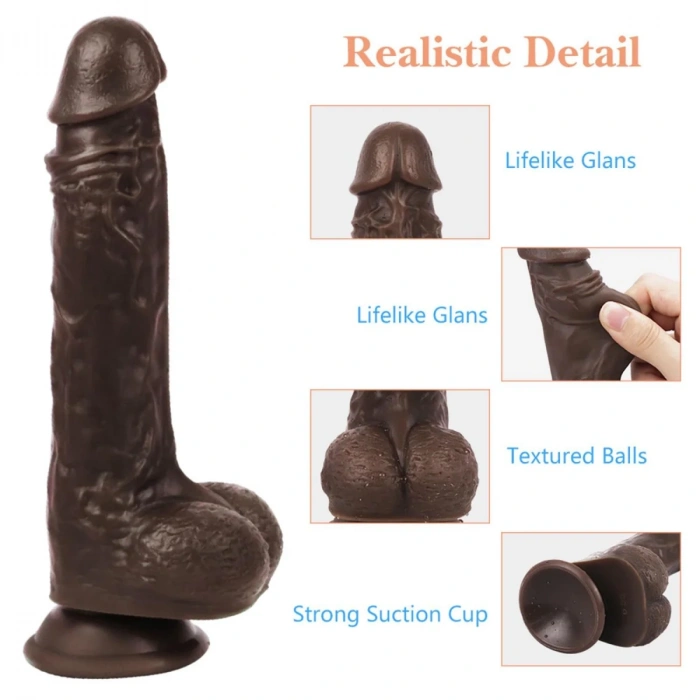 Uzaktan Kumandalı Gerçekçi Dildo Vibratör Siyahi