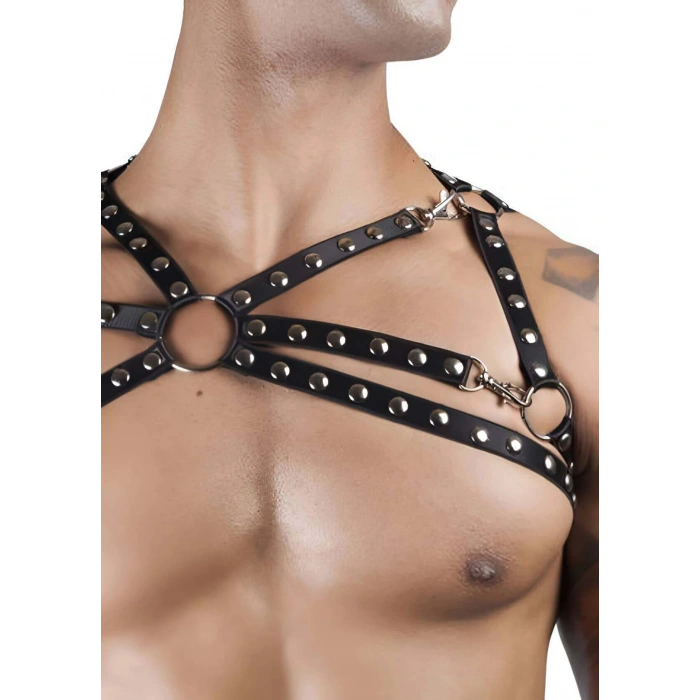 Zımba Detaylı Seksi Erkek  Üst Harness - Brfm66