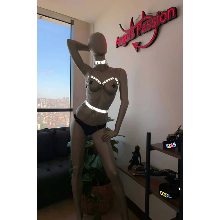 Zincir ve Reflektör Detaylı Seksi Harness - APFT454