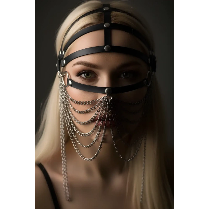 Zincirli Deri Seksi Maske - Brf465
