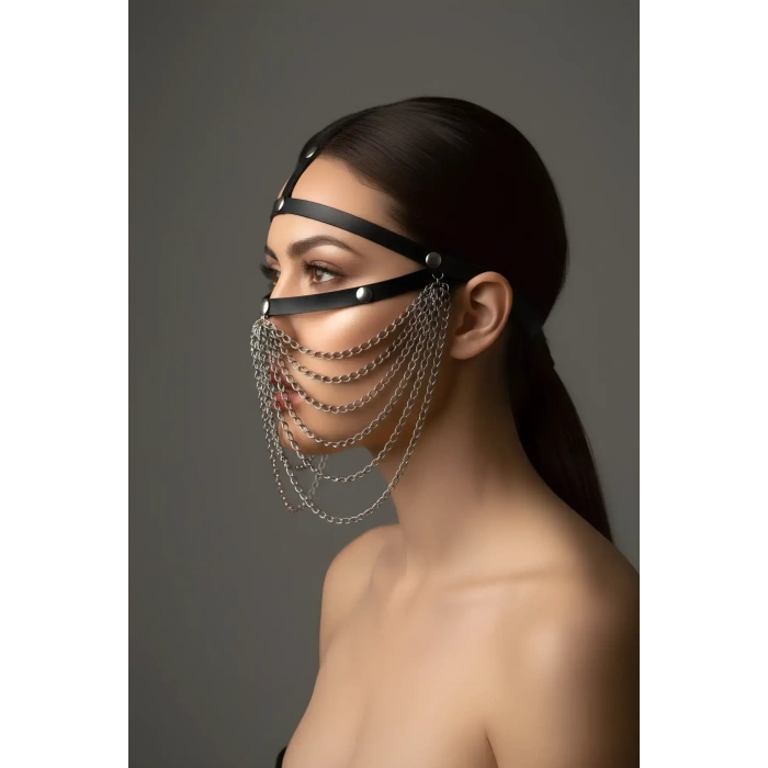Zincirli Deri Seksi Maske - Brf465