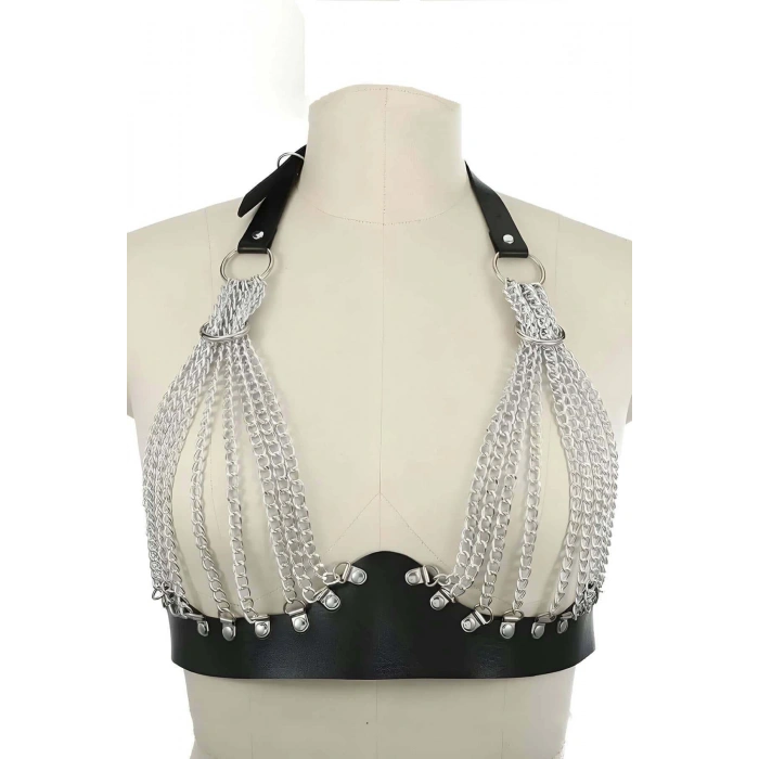 Zincirli Göğüs Seksi Harness - Brf964