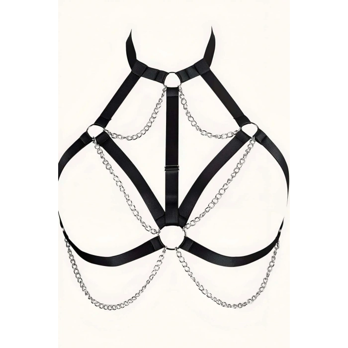 Zincirli Lastik Göğüs Harness - Brf818