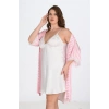 2li Beyaz-pembe Sabahlık Takımı Bigsize 6210