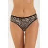 6 Adet Likralı Kadın Slip Külot Leopar Gri Pudra