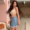Afro Dalga Fiber Sentetik Tül Peruk - Kahverengi