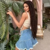 Afro Dalga Fiber Sentetik Tül Peruk - Kahverengi