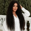 Afro Dalga Fiber Sentetik Tül Peruk - Koyu Kestane