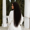 Afro Dalga Fiber Sentetik Tül Peruk - Koyu Kestane