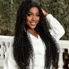 Afro Dalga Fiber Sentetik Tül Peruk - Siyah
