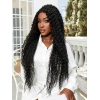 Afro Dalga Fiber Sentetik Tül Peruk - Siyah
