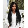 Afro Dalga Fiber Sentetik Tül Peruk - Siyah