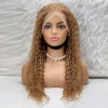 Afro Dalga Front Lace Gerçek Tül Peruk - Sıcak Karamel - 70-75cm