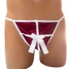 Bacio Fantezi Beyaz Fiyonklu Kadife Erkek String İç Giyim BC4593