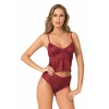 Bordo Jakarlı Babydoll Şort Takımı Zarif Kadın Gece Giyim