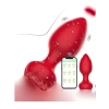 Censan Telefon Kontrollü Full Covered Rubber Rose Anal Plug – Kırmızı