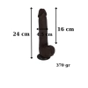 Censan Ultra Gerçekçi 24 Cm Brown Melez Kıkırdaklı Dildo