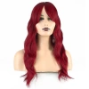 Dalgalı Perçemli Fiber Sentetik Orta Boy Peruk - Kızıl